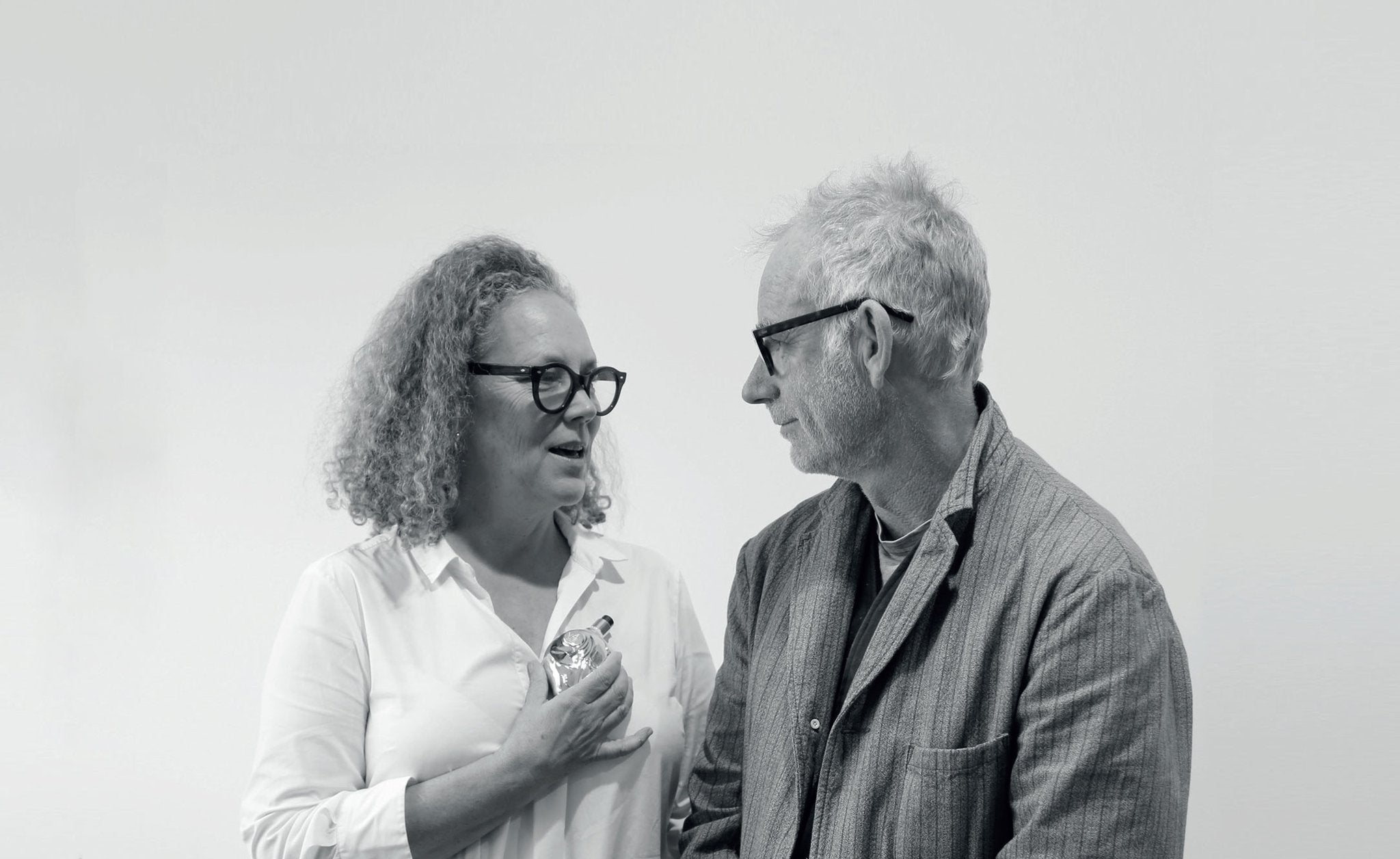 Map of the heart founders Sarah Blair and Jeffrey Darling black and white photo