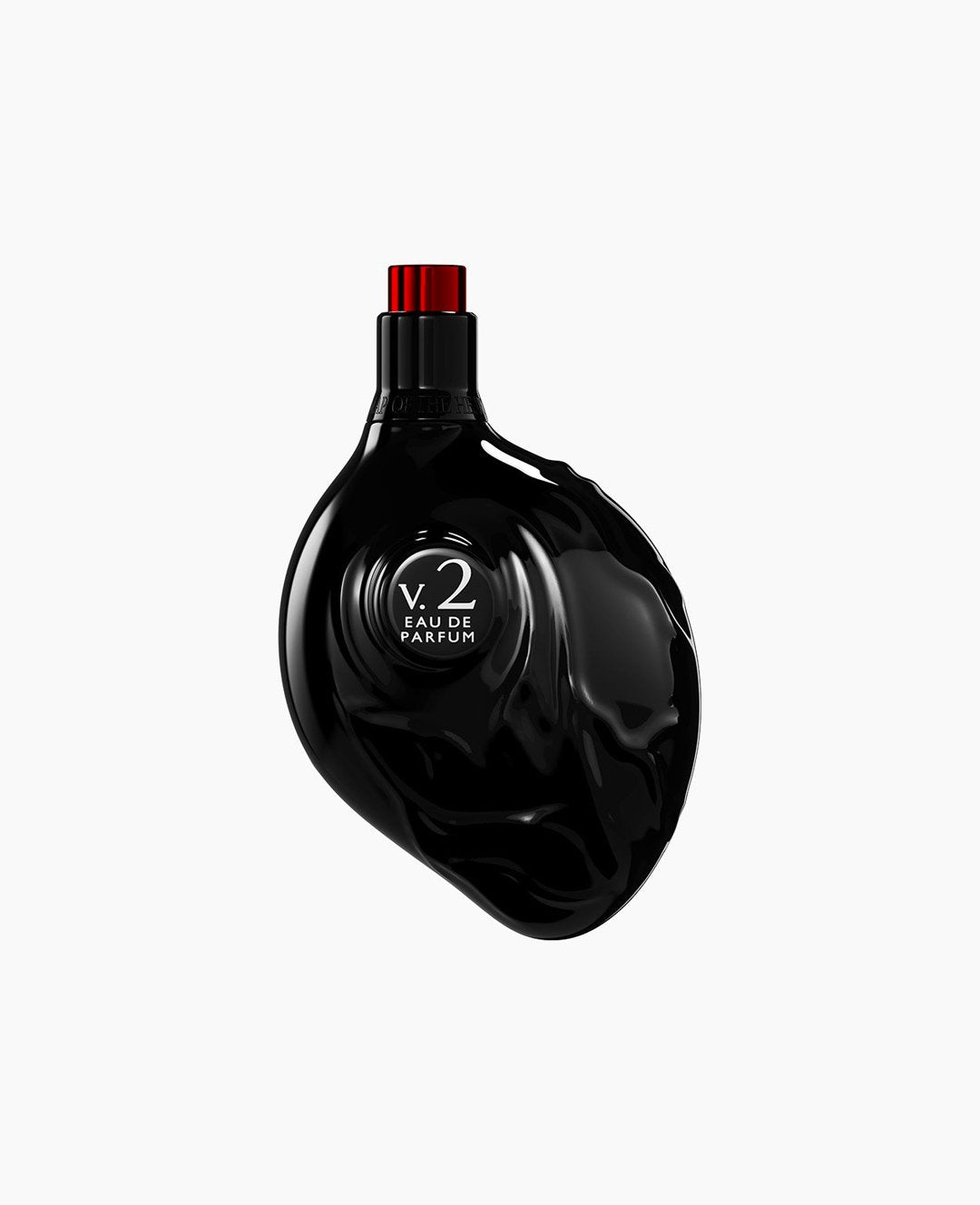 Map of the Heart V.2 Darkness eau de parfum in a black heart-shaped glass bottle with red cap 90ml on white background