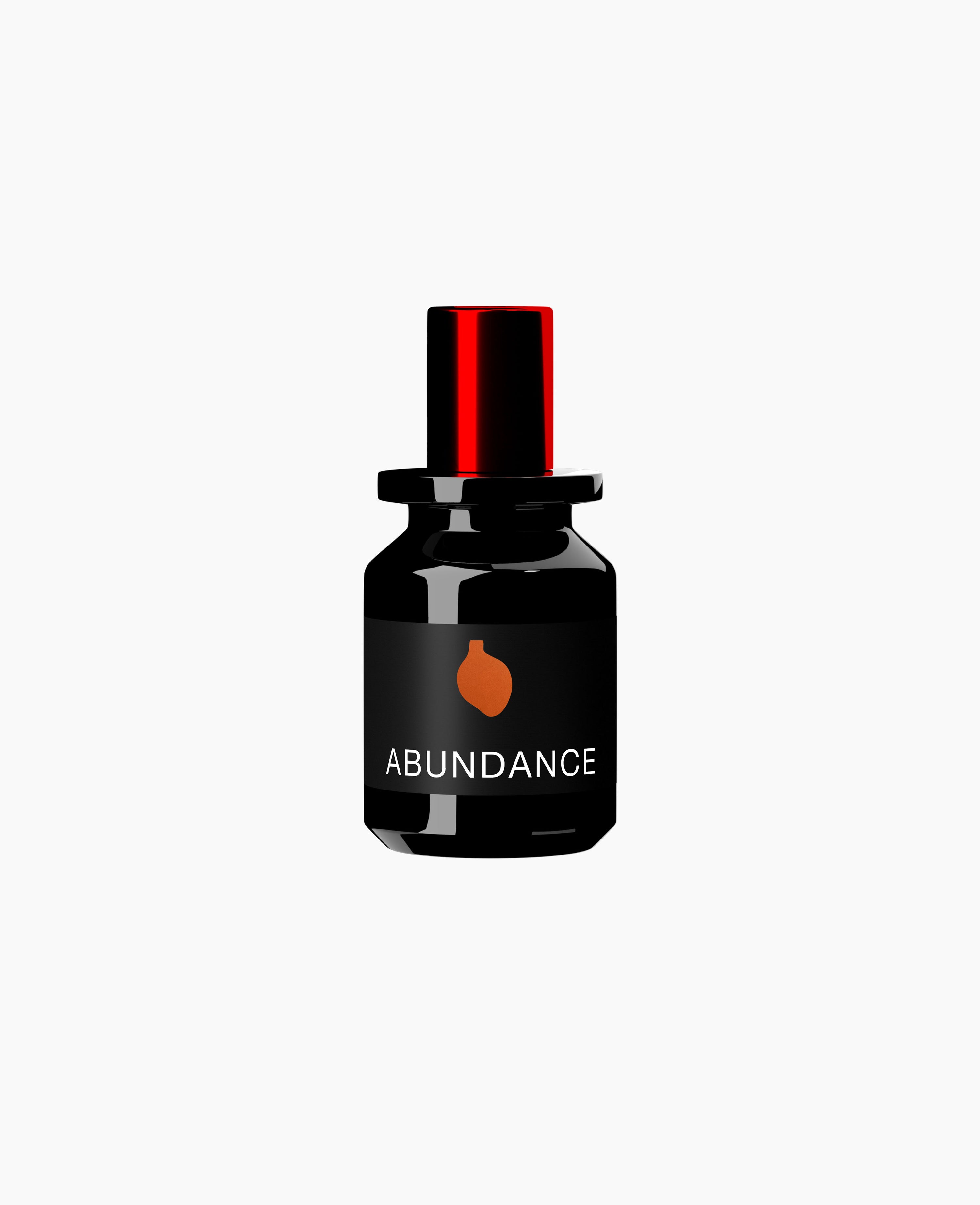 Map of the Heart V.8 Abundance eau de parfum in a black glass bottle with red lid and copper heart 30ml