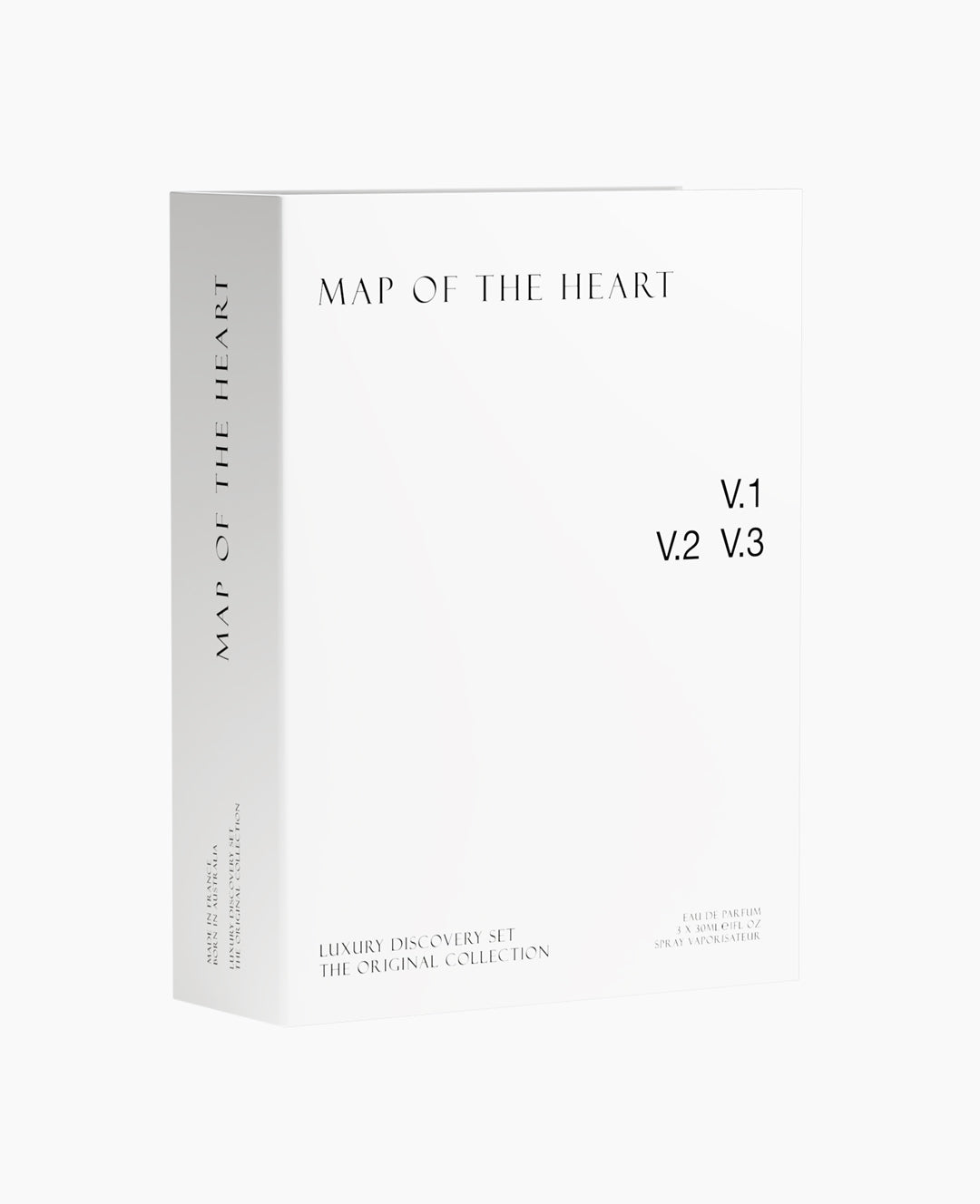 Map of the Heart the originals luxury discovery set including V.1 Freedom, V.2 Darkness and V.3 Passion 30ml gift box